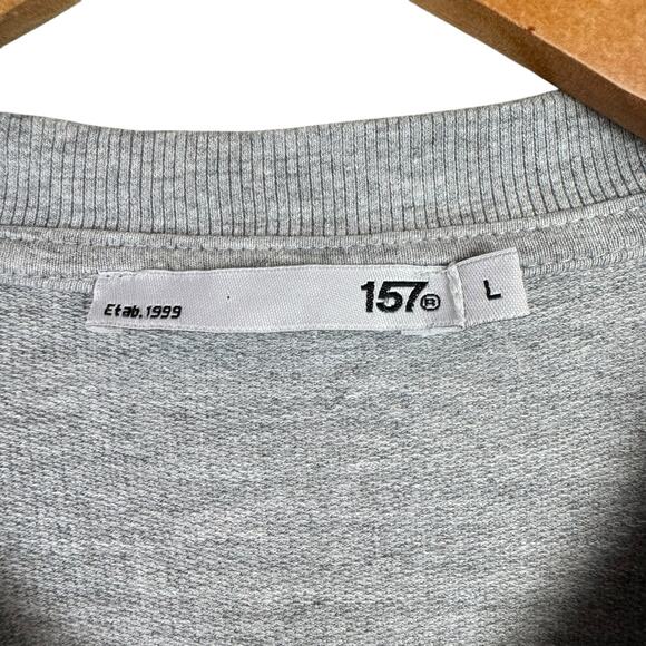 Lager 157 Gray Knit Collarless Full Zip Up Thin Simple Basic Bomber Jacket - Picture 11 of 12